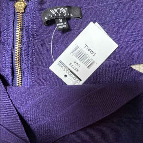 NWT Purple Bandage Bodycon Dress Size Small Sleeveless Mini Curve-Hugging - Picture 3 of 4